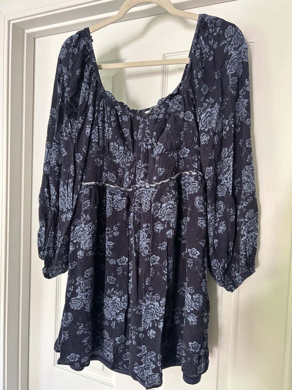 Altar'd State Floral Smocked Long Sleeve Mini Dress XL